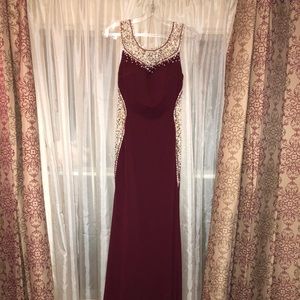 Burgundy Evening Dress